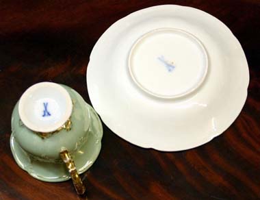 Mei�en 1820 Kaffeegedeck Reliefporzellan